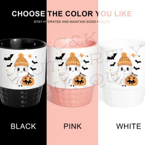 Halloween Ghost Cup – Cute Pumpkin &amp; Bat Design 🎃👻