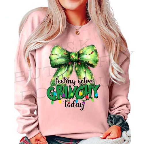 Christmas Sweatshirt – Holiday Bow &amp; Lights Print 🎁✨