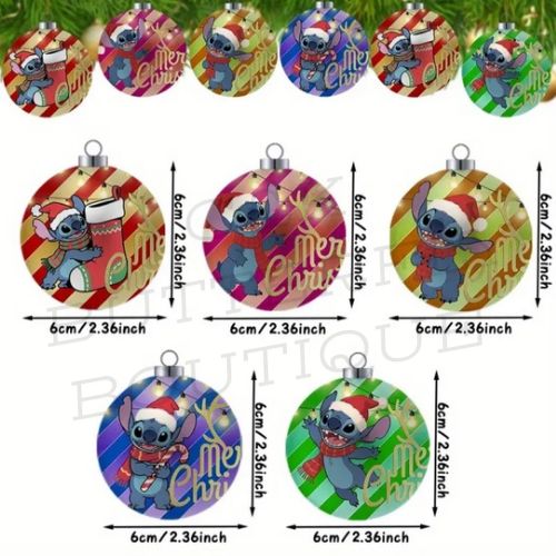 Stitch Christmas Baubles – 5-Piece Ornament Set (6cm) 🎅💙