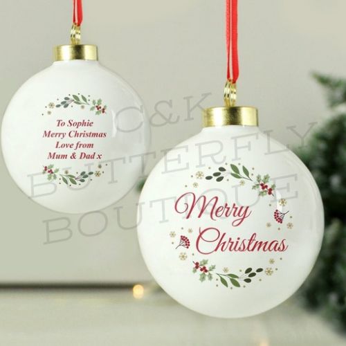 Personalised Merry Christmas Bauble