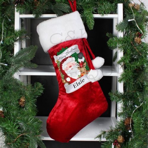 Personalised Christmas Santa Red Stocking
