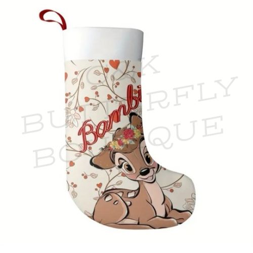 Bambi Christmas Stocking – Disney Holiday Decor with Floral Design 🌸✨