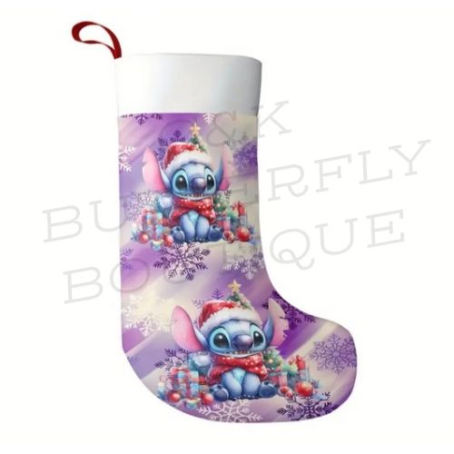 Stitch Christmas Stocking – Disney Holiday Décor with Santa Hat 🎅💙