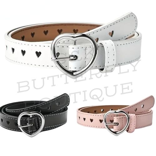 Cute Heart-Shaped Buckle Belts