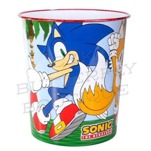 Sonic the Hedgehog Metal Wastebasket – Kids’ Room Trash Can