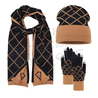 3-Piece Winter Knit Set – Hat, Scarf &amp; Touchscreen Gloves