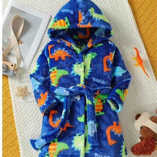 Kids Plush Dinosaur Hooded Bathrobe – Cozy, Fun &amp; Roar-tastic!