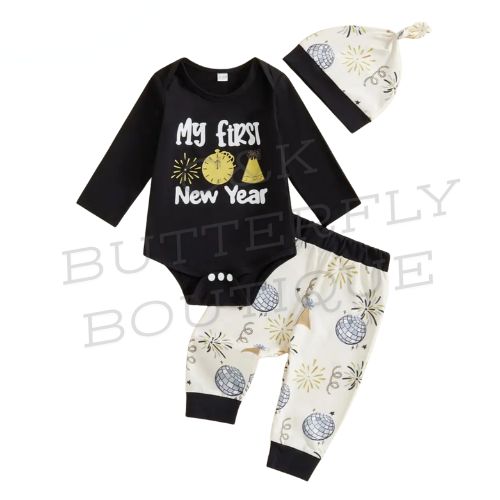 🎉✨ Baby 3-Piece Outfit Set – “My First New Year” ✨🎉