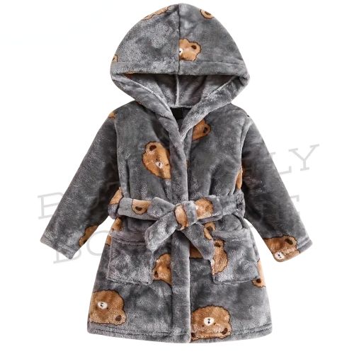 Plush Teddy Bear Hooded Bathrobe for Kids Ultra Soft • Warm &amp; Snuggly