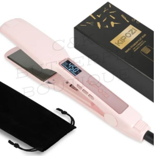 🌸 KIPOZI Professional Hair Straightener – Adjustable Temperature Flat Iron with LCD Display 🌸