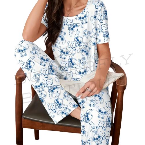 blue character pajama sets