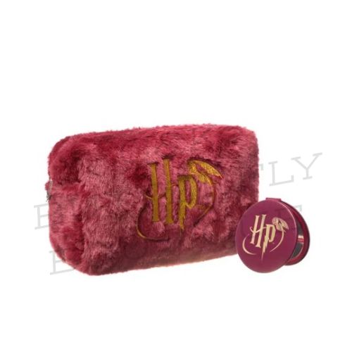 Plush Cosmetic Bag &amp; Compact Mirror Set – HP Edition ✨