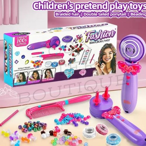 Children’s Pretend Play Hair Styling Set – Braid, Bead &amp; Twist Kit 💖✨