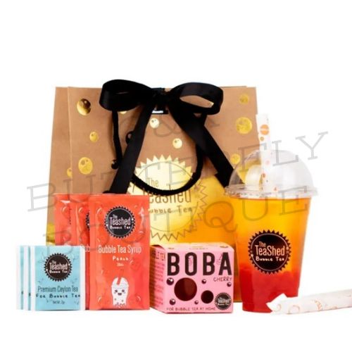 The TeaShed Bubble Tea Gift Set – Peach &amp; Cherry DIY Kit 🍑🍒✨