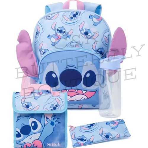 Kids Stitch Backpack School Set – 4-Piece Matching Bundle