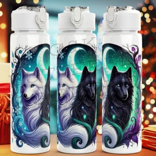 🌙🐺 Wolf Moon Water Bottle (Flip-Top)