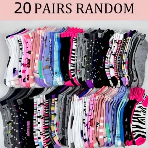 🧦 20 Pairs Random Ladies Socks – Surprise Multipack