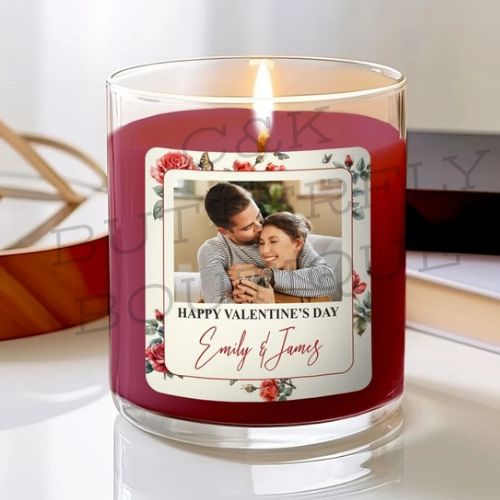 Personalised Valentine's Day Photo Scented Candle