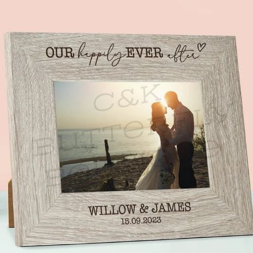 Personalised 'Happily Ever After' Photo Frame for Couples