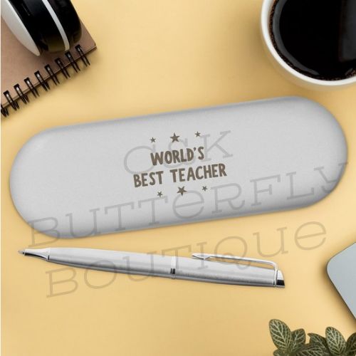 Personalised Worlds Best Teacher Pen and Box Set