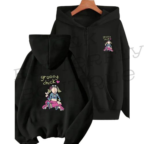 Groovy Chick Zip-Up Hoodie