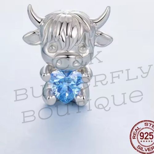 Sterling Silver Highland Cow Charm