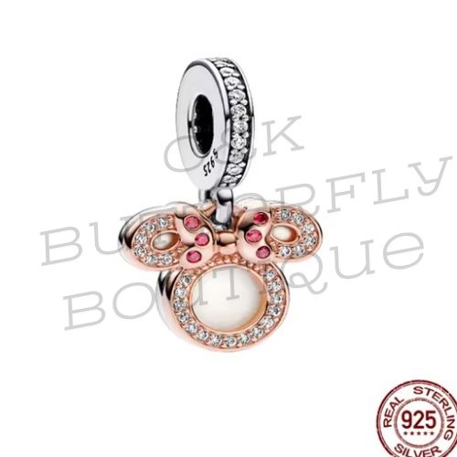 Sterling Silver Minnie Mouse Bow Charm