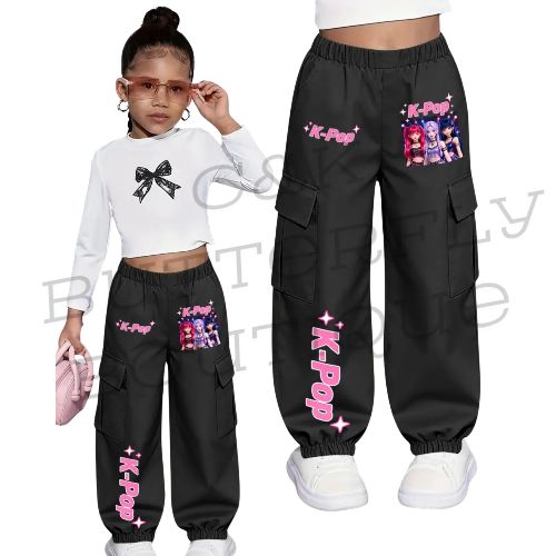 Girls K-Pop Cargo Joggers