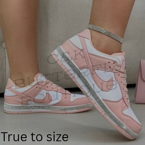 Crystal Trim Sporty Trainers Slimline Edition Candy Pink