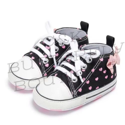 Baby Girls Heart Print High-Top Trainers