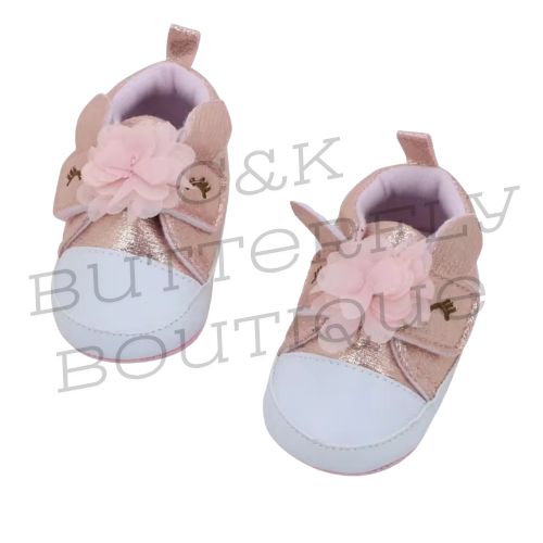 Baby Girls Glitter Flower Trainers