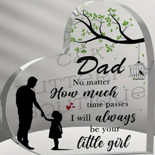 Dad &amp; Daughter Heart Plaque