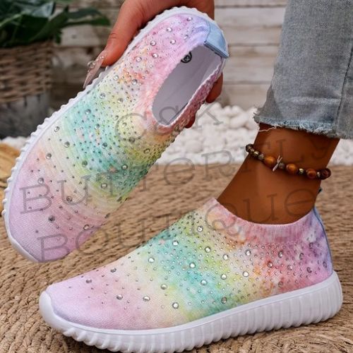 Sparkle Tie-Dye Slip-On Sneakers