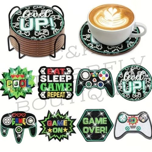 🎮 Gamer-Themed Coaster Set