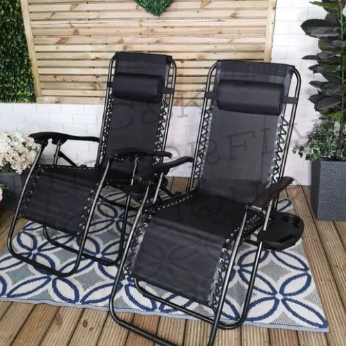 Zero Gravity Reclining Garden Chairs (Set of 2)