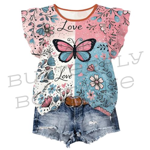 Love Butterfly Floral Top