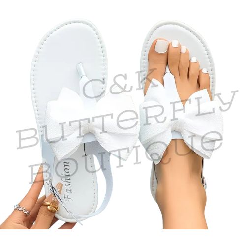 Elegant Bow Flat Sandals