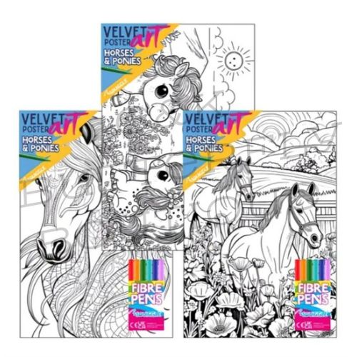 Velvet Art Poster Set – Horses &amp; Ponies