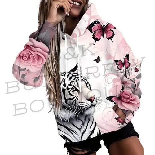 Butterfly Tiger Graphic Hoodie