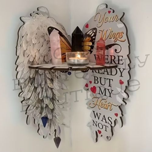 Angel Wing Crystal Shelf Decor