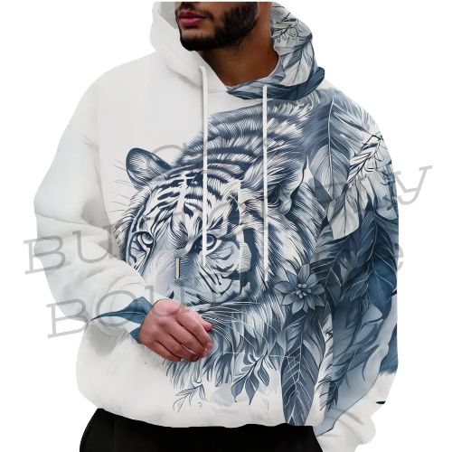 Artistic Tiger Print Hoodie