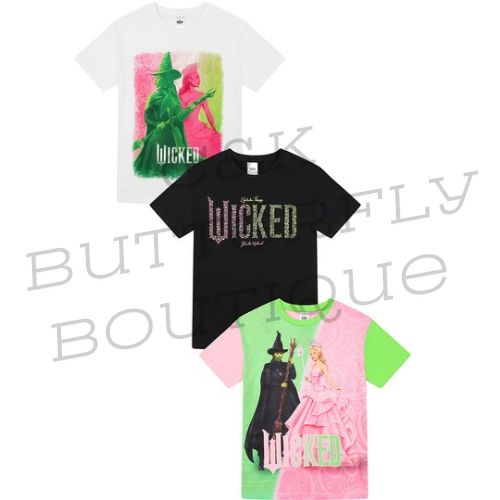 Girls Wicked Elphaba And Glinda 3 Pack T-Shirts