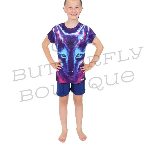 Girls 3D Wolf Pyjamas Short