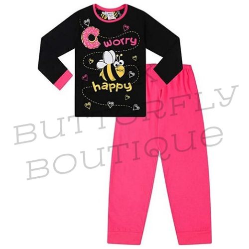 Girls Don't Worry Bee Happy Long Pyjamas