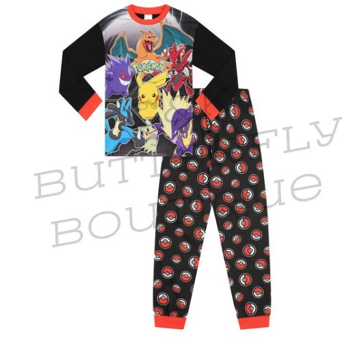 Pokemon Character Black Long Pyjamas