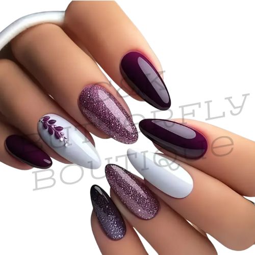 Plum Glam Press-On Nails – Chic, Bold &amp; Sparkling