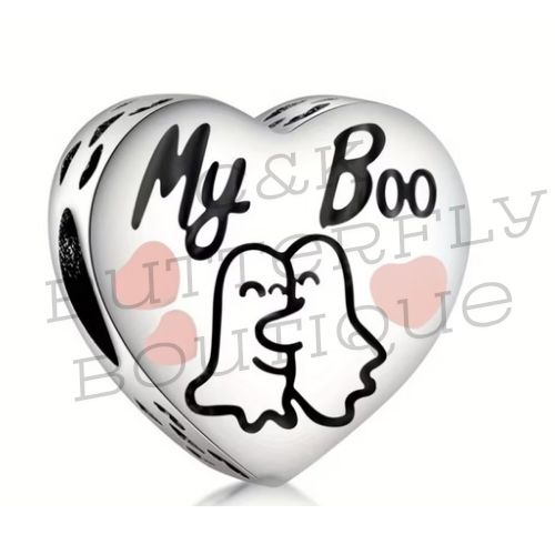 My Boo Heart Ghost Charm Bead