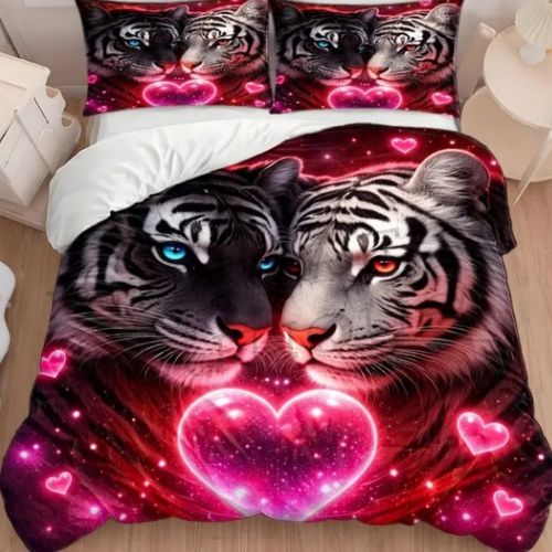 Romantic Tiger Couple Bedding Set
