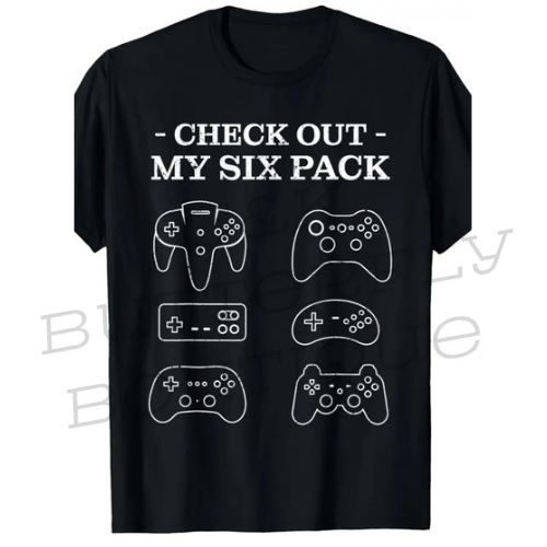 “Check Out My Six Pack” Gamer T-Shirt