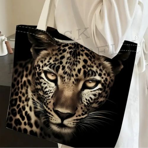 Leopard Print Tote Bag – Wildlife Shoulder Shopper Bag